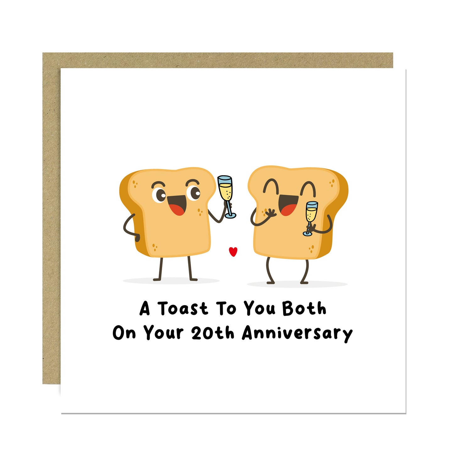 Funny Anniversary Card For Couple Toast To You 20th Anniversary