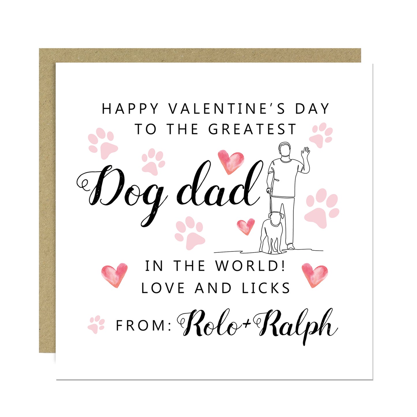 Dog Valentines Card Dog Valentine's Day Card, Personalised Vale