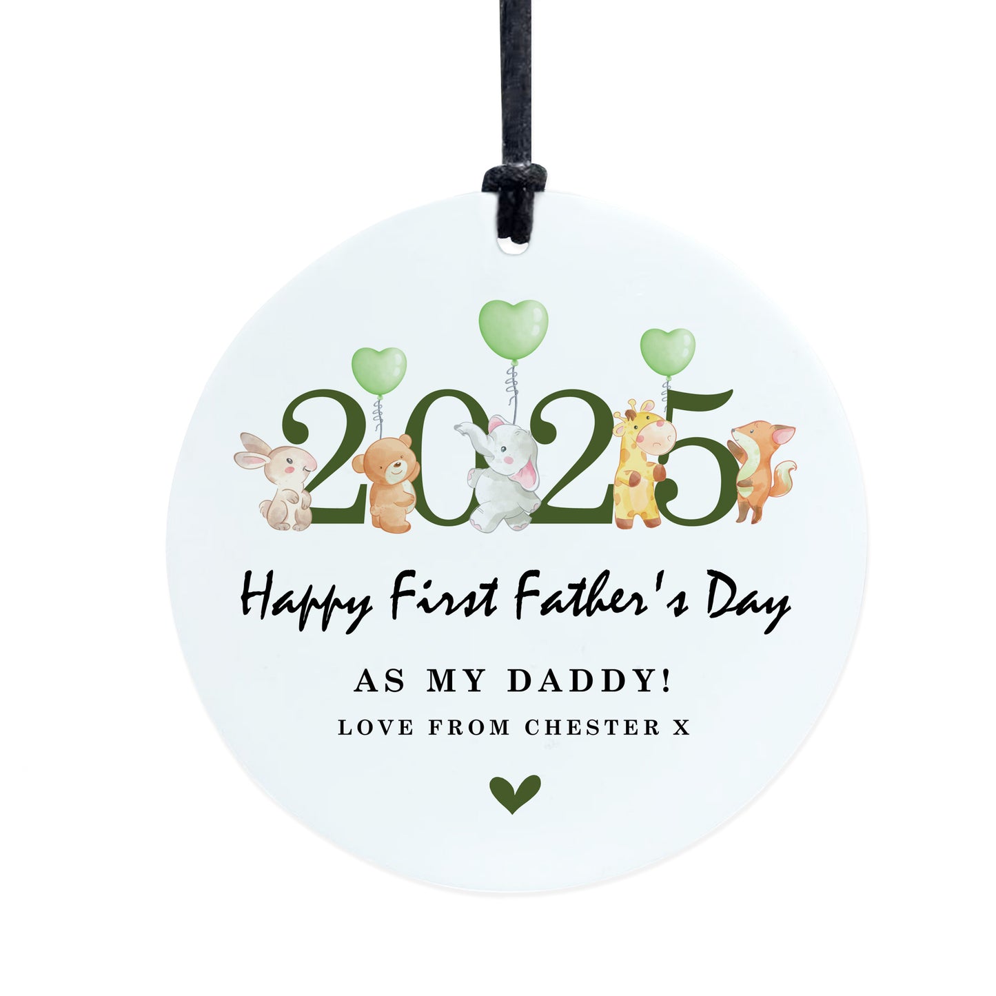 First Fathers Day Personalised Hanging Plaque Gift For Daddy 1st
