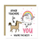 Funny Card For Teacher Thank You Card Leaving School Unicorn