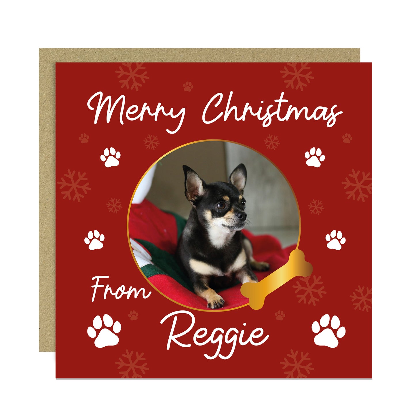 Merry Christmas Card From The Dog Personalised Photo Card