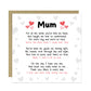 Mothers Day Card Mothers Day Card Poem Thank You Card From Son