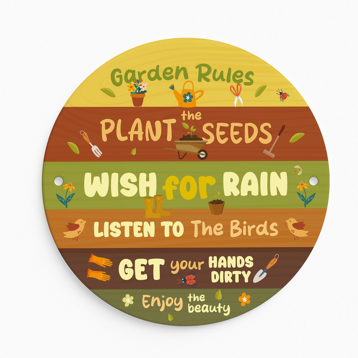 Funny Garden Sign Round Garden Sign For Outside Garden Rules