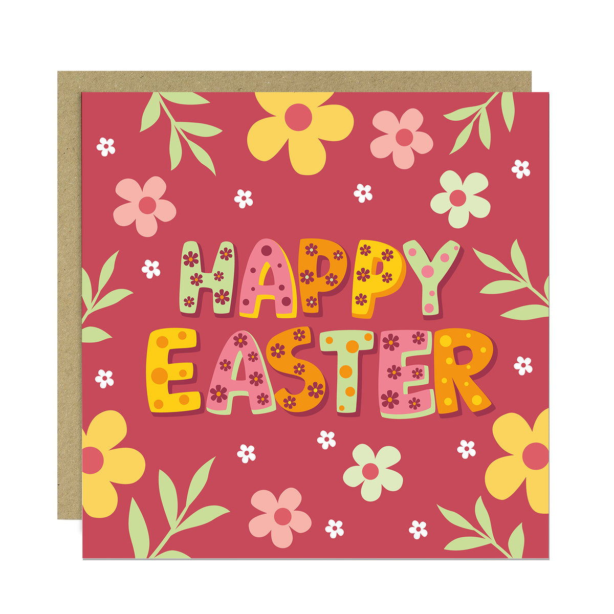 Floral Easter Card Cute Easter Card Happy Easter Card
