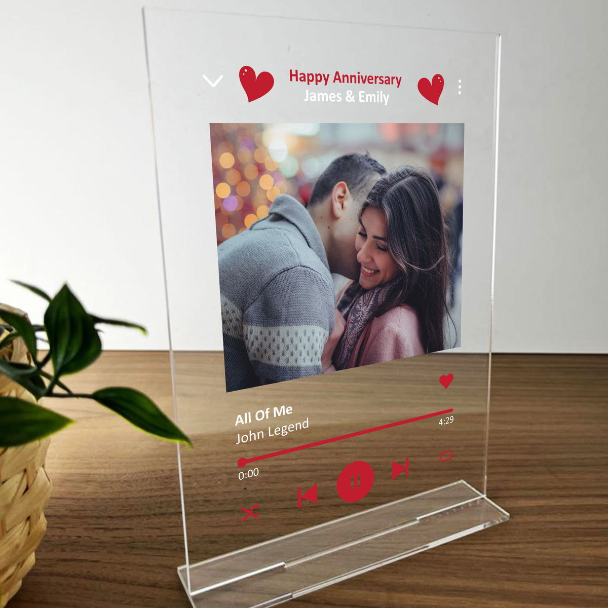 Personalised Anniversary Song Plaque Gift For Him or Her