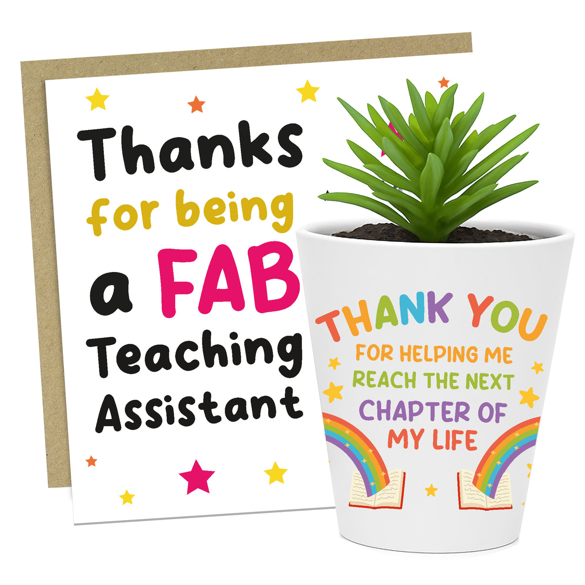 Teaching Assistant Gift Set Plant Pot and Greetings Card For TA