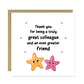 Colleague Card To Say Thank You Card For Great Colleague