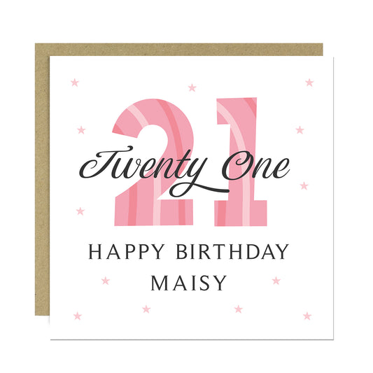 Personalised 21st Birthday Card For Women Daughter Sister Friend