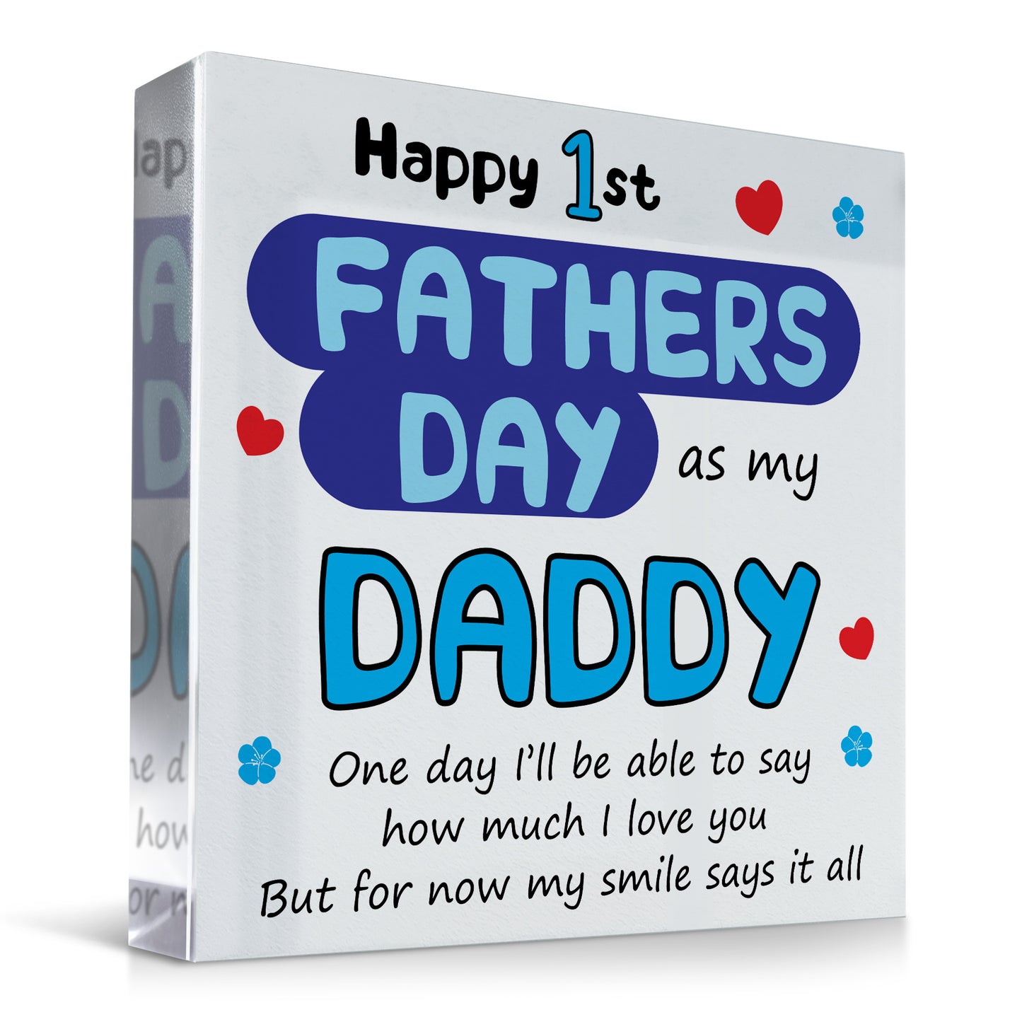 Cute 1st Fathers Day Gift For Dad Daddy Acrylic Block Present