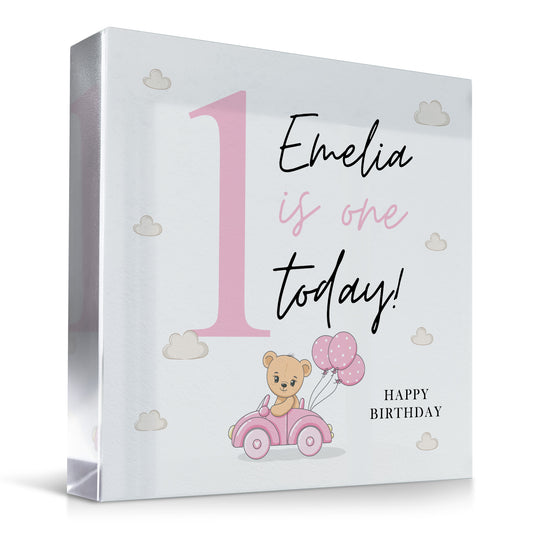 1st Birthday Gift For Baby Girl ONE TODAY Personalised Plaque