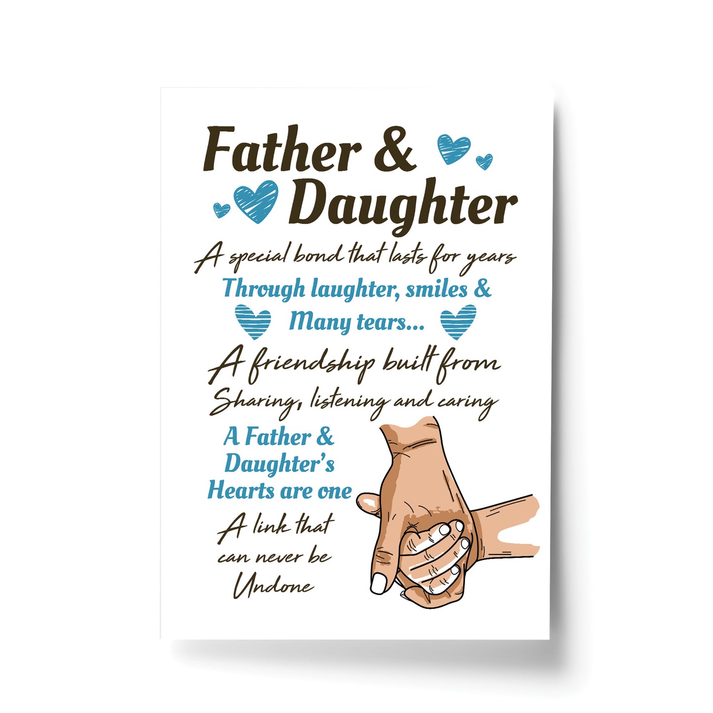Father And Daughter Gift Black A4 Wood Frame Father's Day