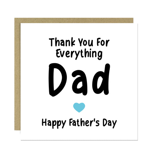 Fathers Day Card For Dad With Kraft Envelope Thank You Card