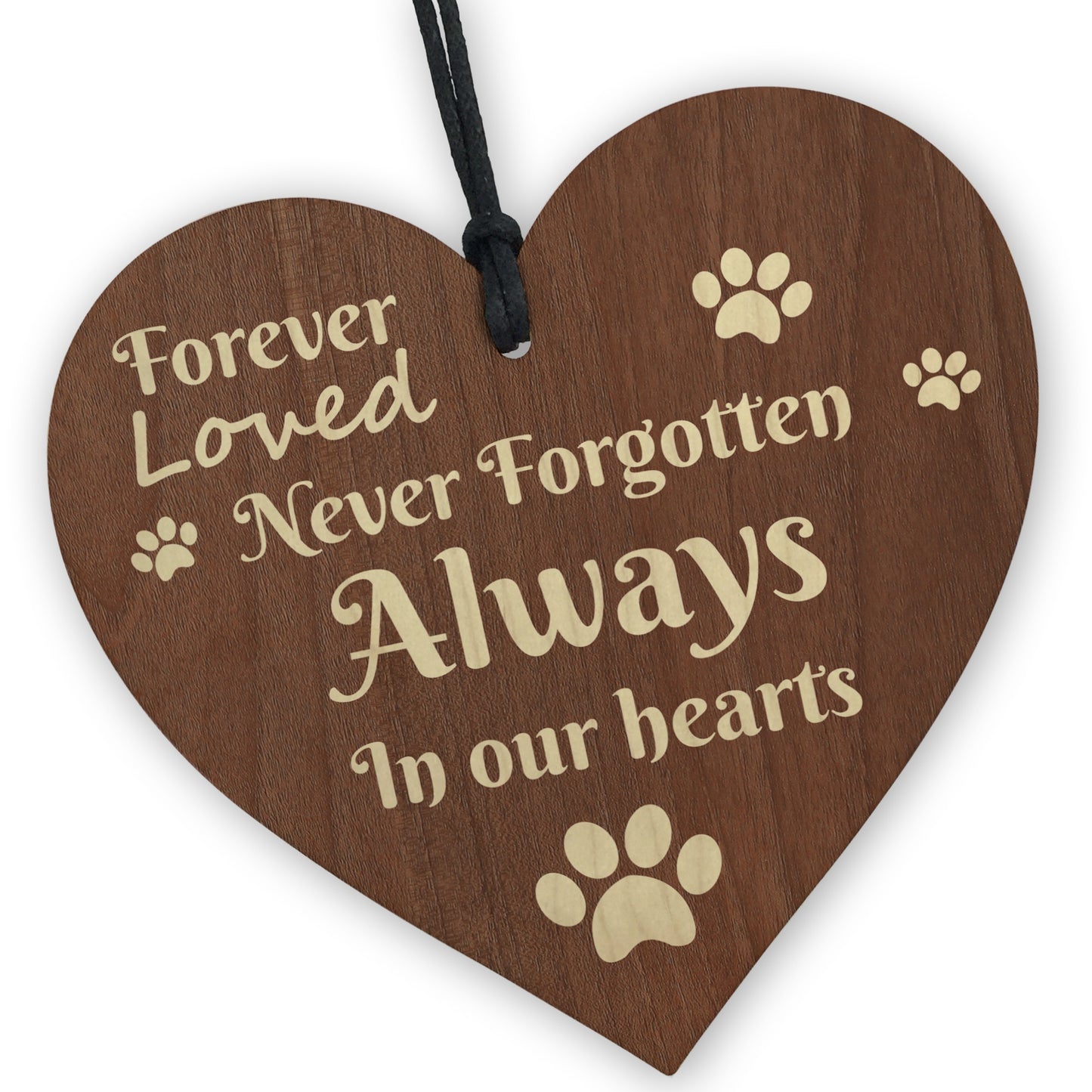 In Memory Gift For Dog Puppy Cat Kitten Wood Heart Decoration