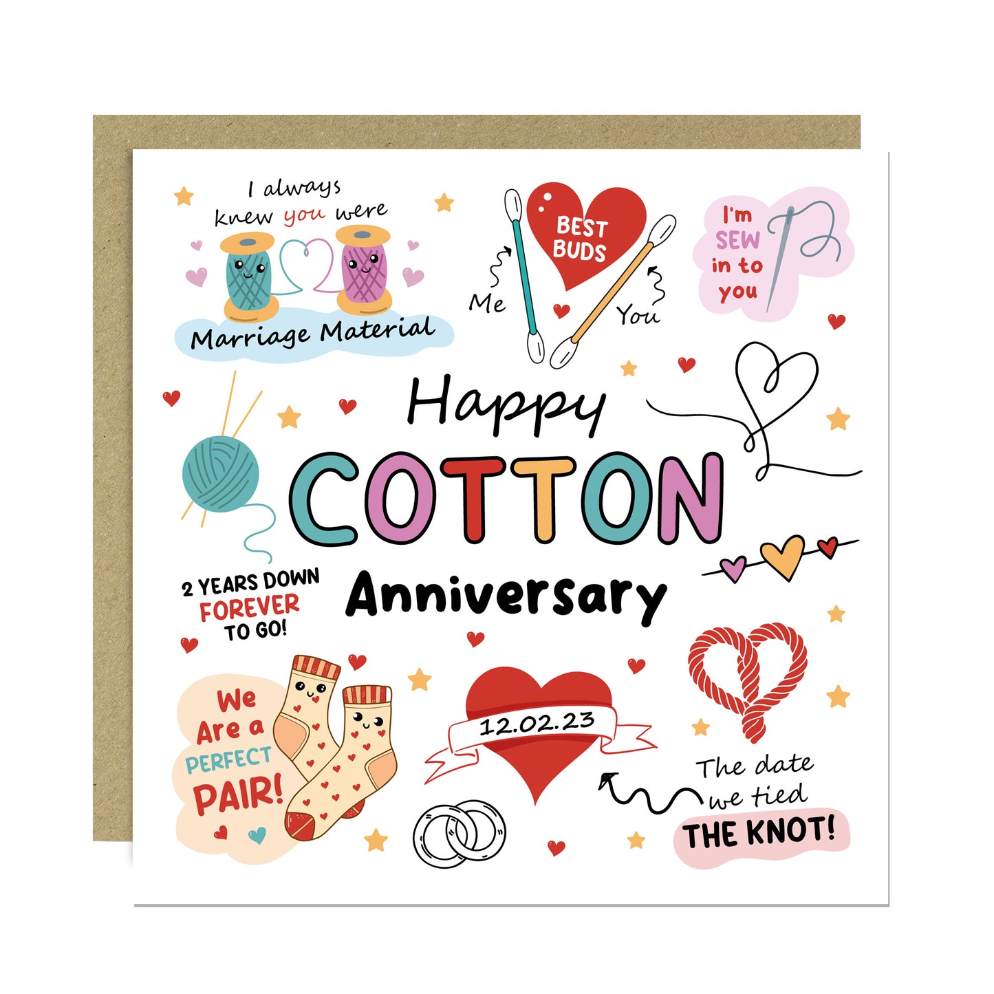 Funny 2nd Anniversary Card Cotton Anniversary Cards For Husband