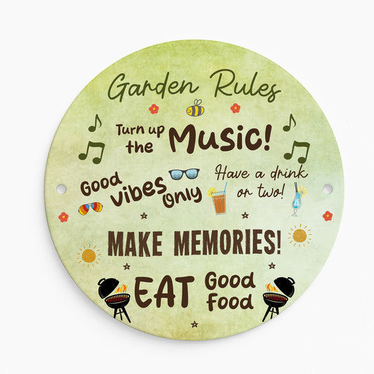 Garden Rules Wall Sign Garden Signs and Plaques Novelty Gift
