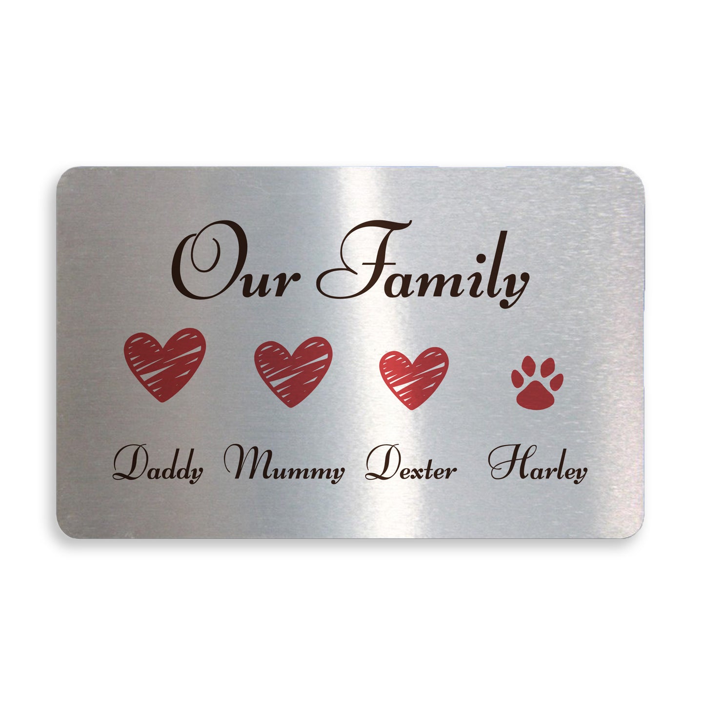 Personalised Family Gift Metal Wallet Card Gift For Him Her
