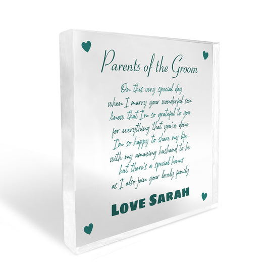 Personalised Gift For Parents Of Groom Mother Father Of Groom