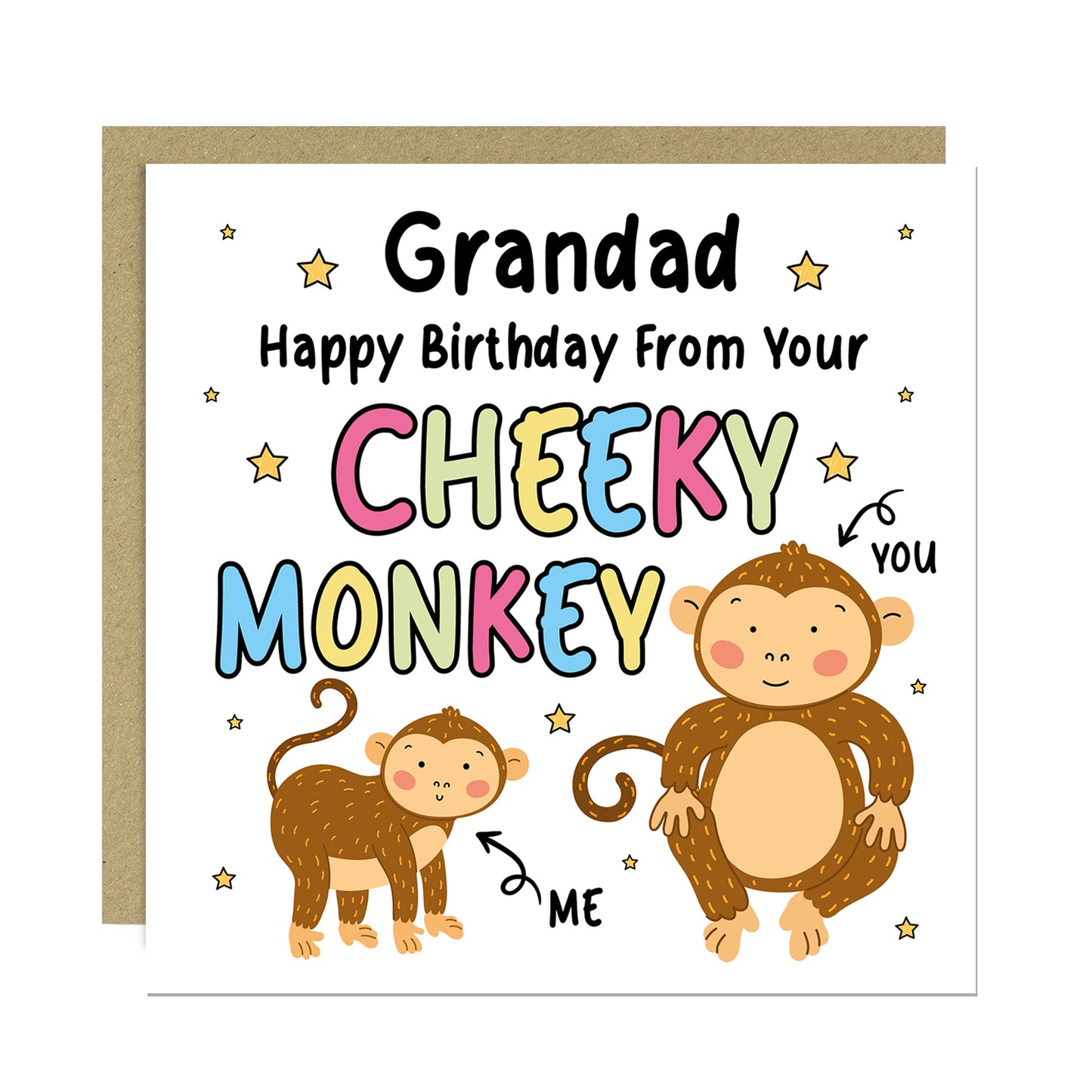 Birthday Card for Grandad From Your Cheeky Monkey Funny Card
