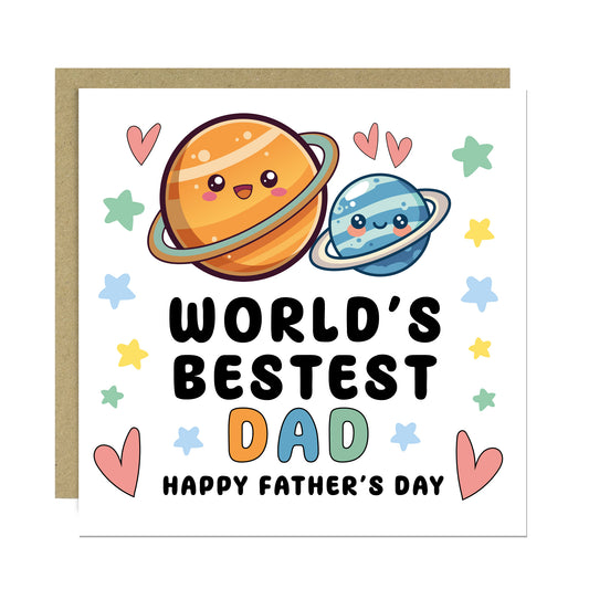 Fathers Day Card For Dad Worlds Best Dad Card From Daughter Son