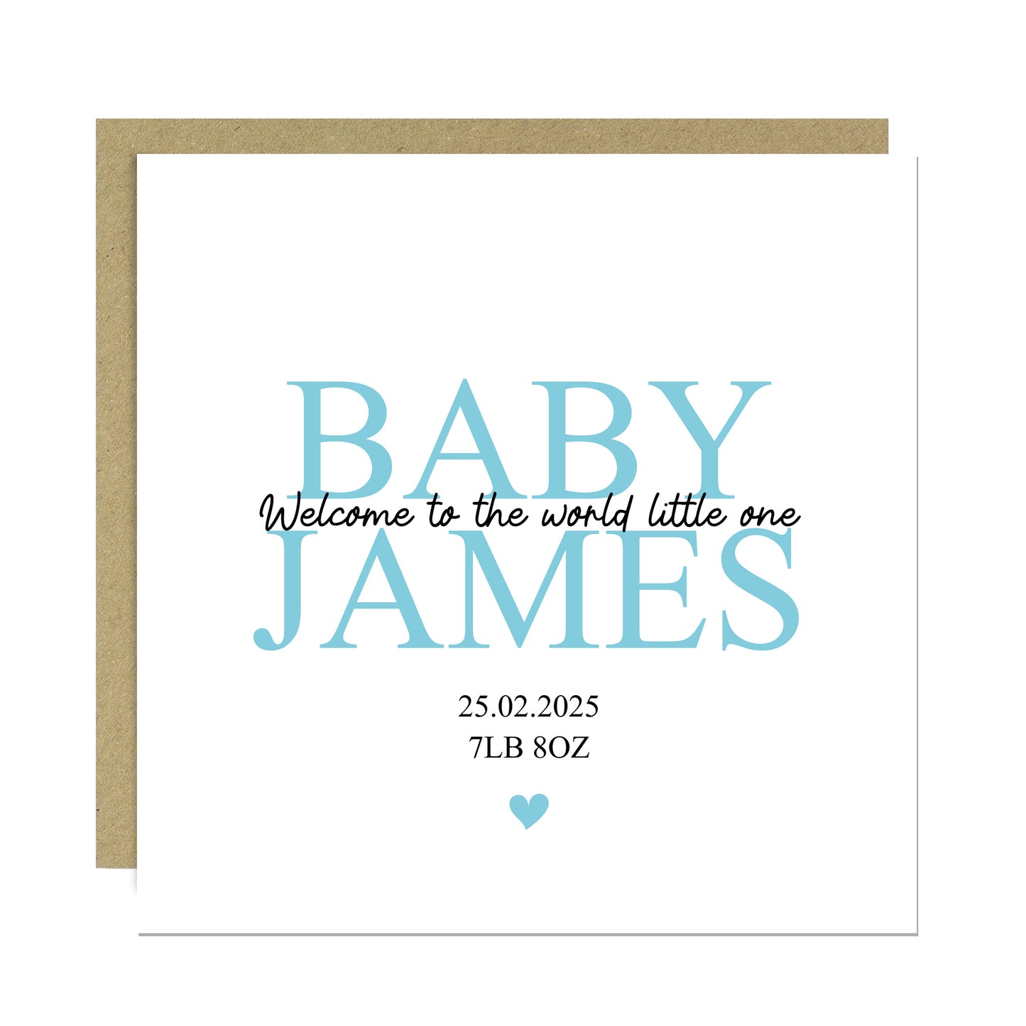 Welcome To The World Baby Boy Card Personalised Newborn Baby Boy