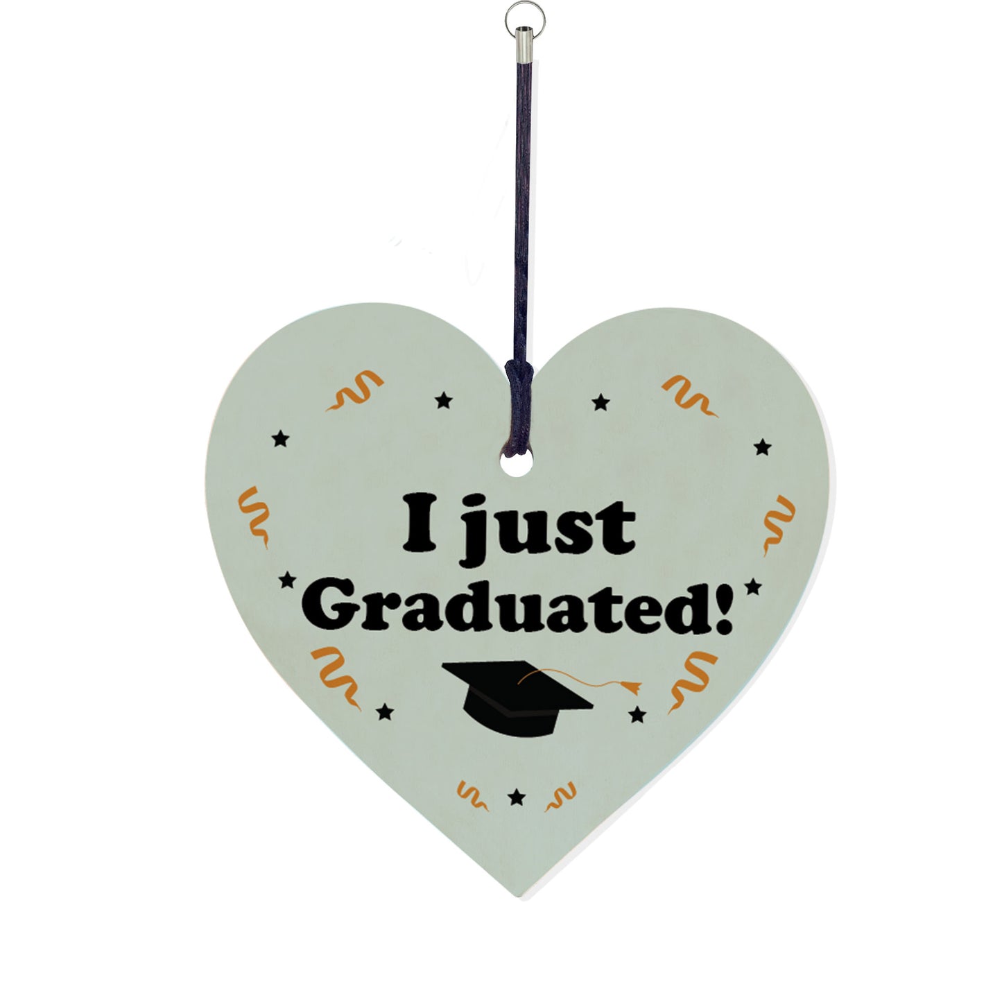 Novelty Graduation Gift Wood Keyring I JUST GRADUATED Gift