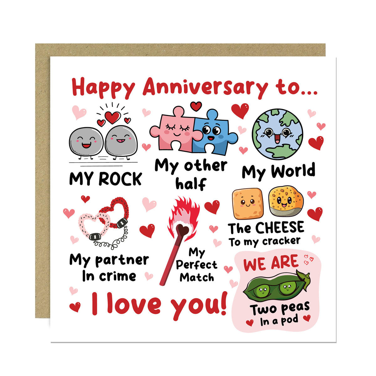 Happy Anniversary To My Rock My Other Half My World Card