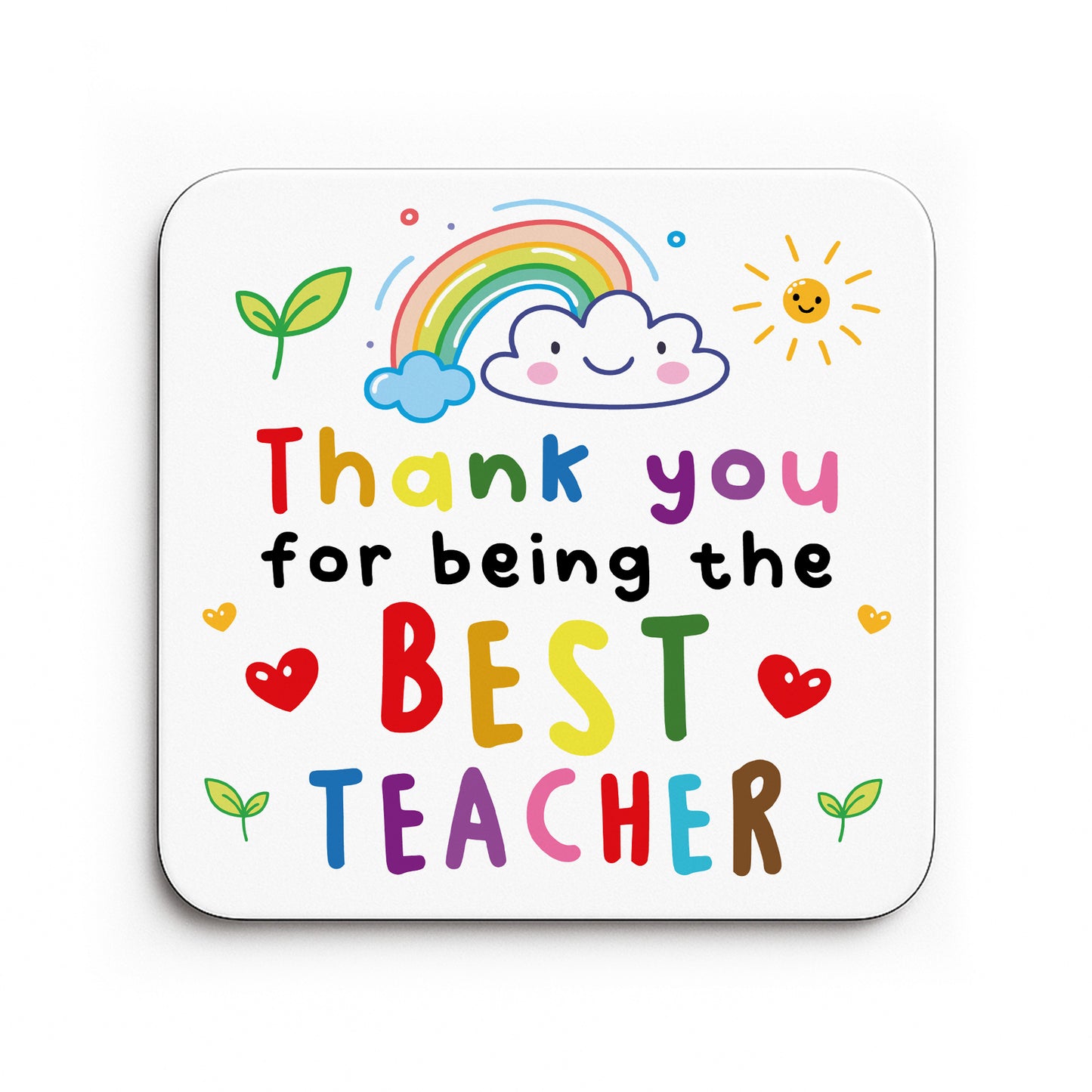 Thank You For Being The Best Teacher Coaster Appreciation Gift