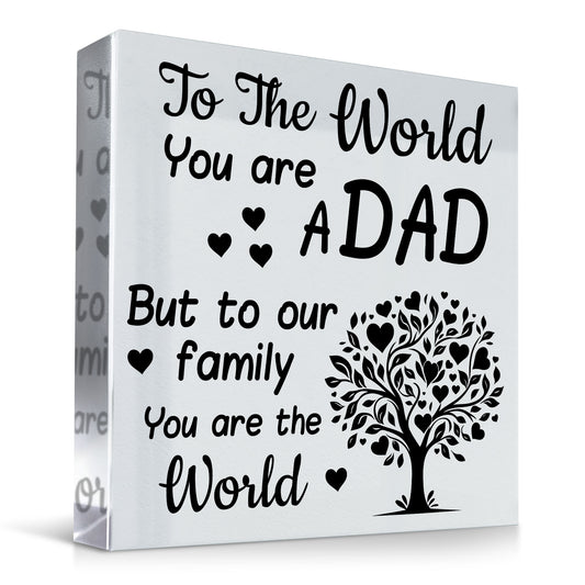 Fathers Day Birthday Gift For Dad Acrylic Block Plaque Present
