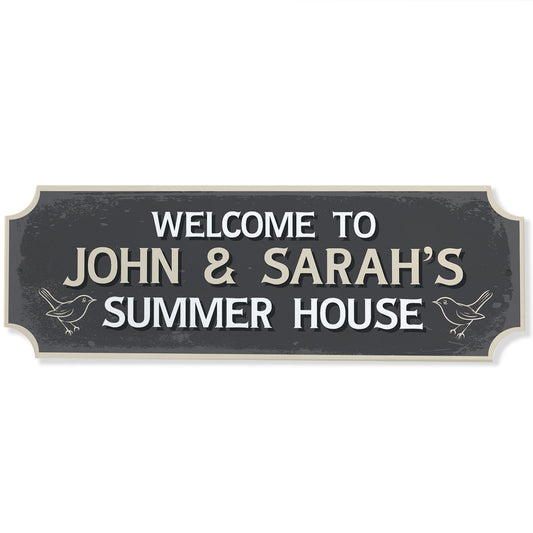 Personalised Summer House Sign Outdoor Wall 30x10cm Garden