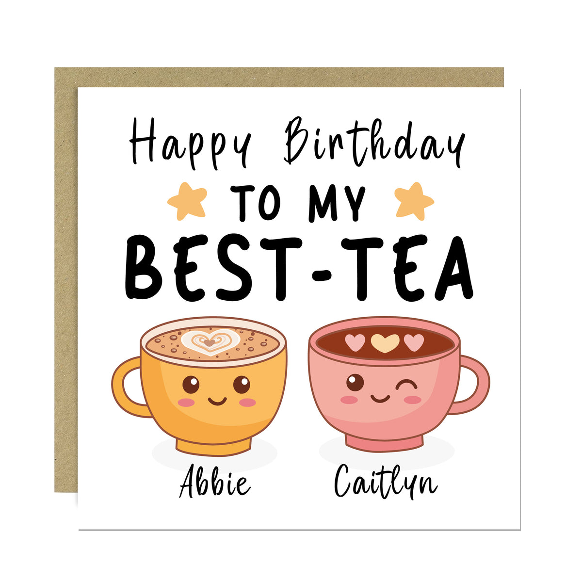 Funny Happy Birthday Card For Best Friend With Kraft Envelope