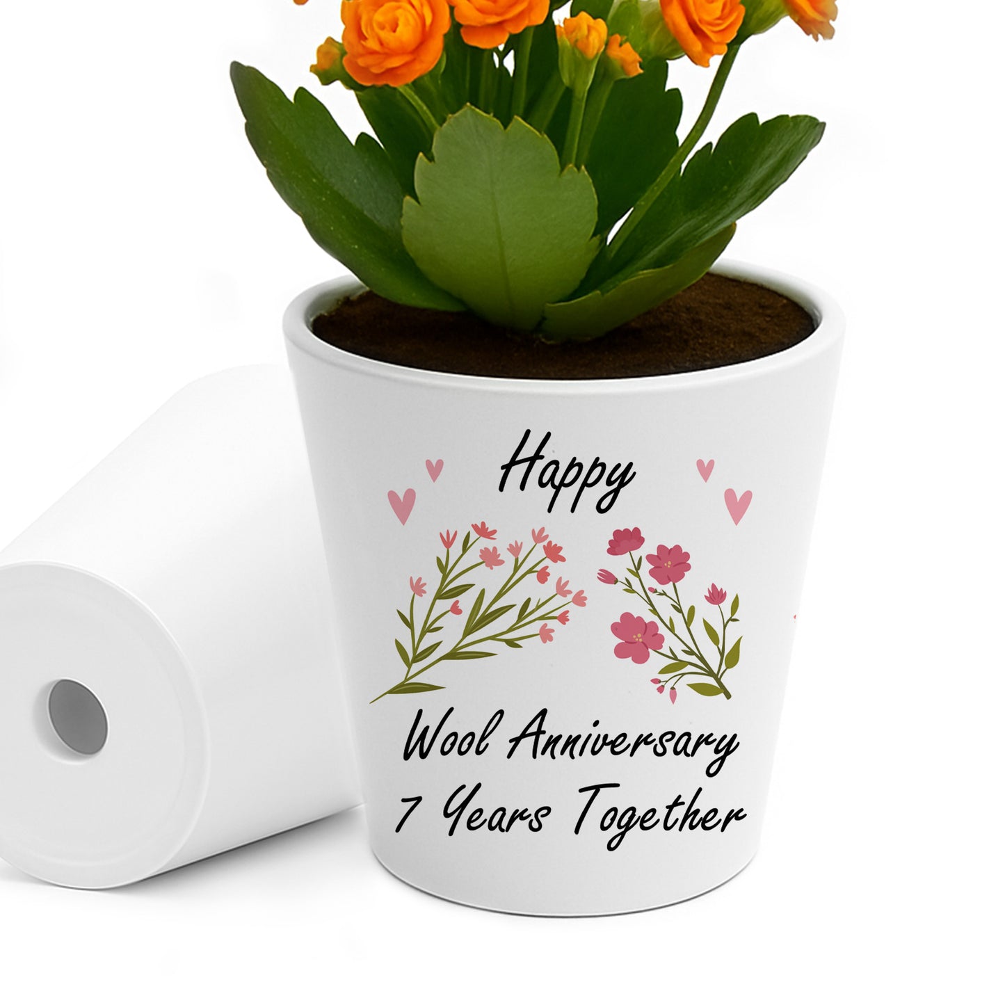 7th Anniversary Gift For Wife Husband Novelty Ceramic Plant Pot