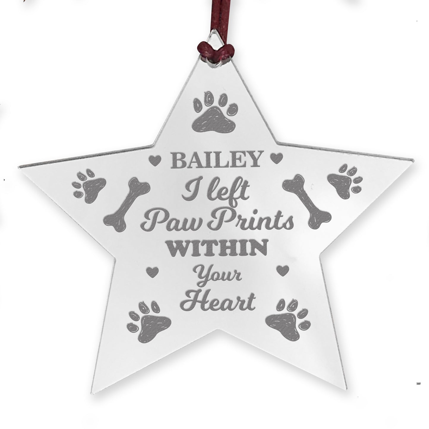 PET MEMORIAL Acrylic Christmas Tree Decoration Personalised Star