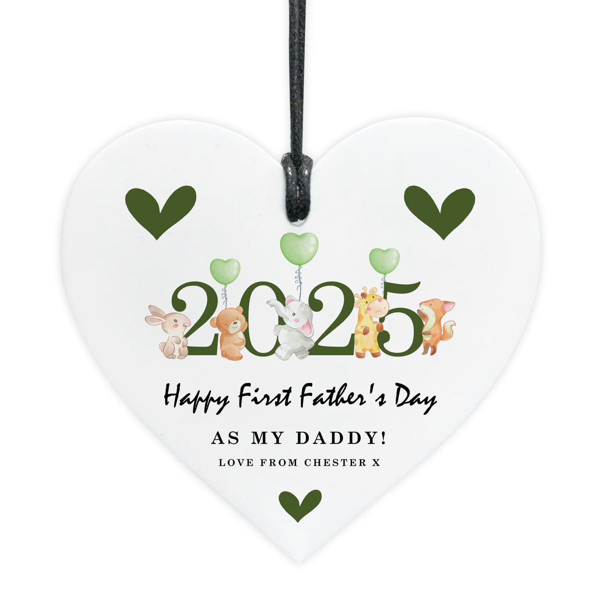 Personalised First Father's Day Heart Gift For Daddy New Dad