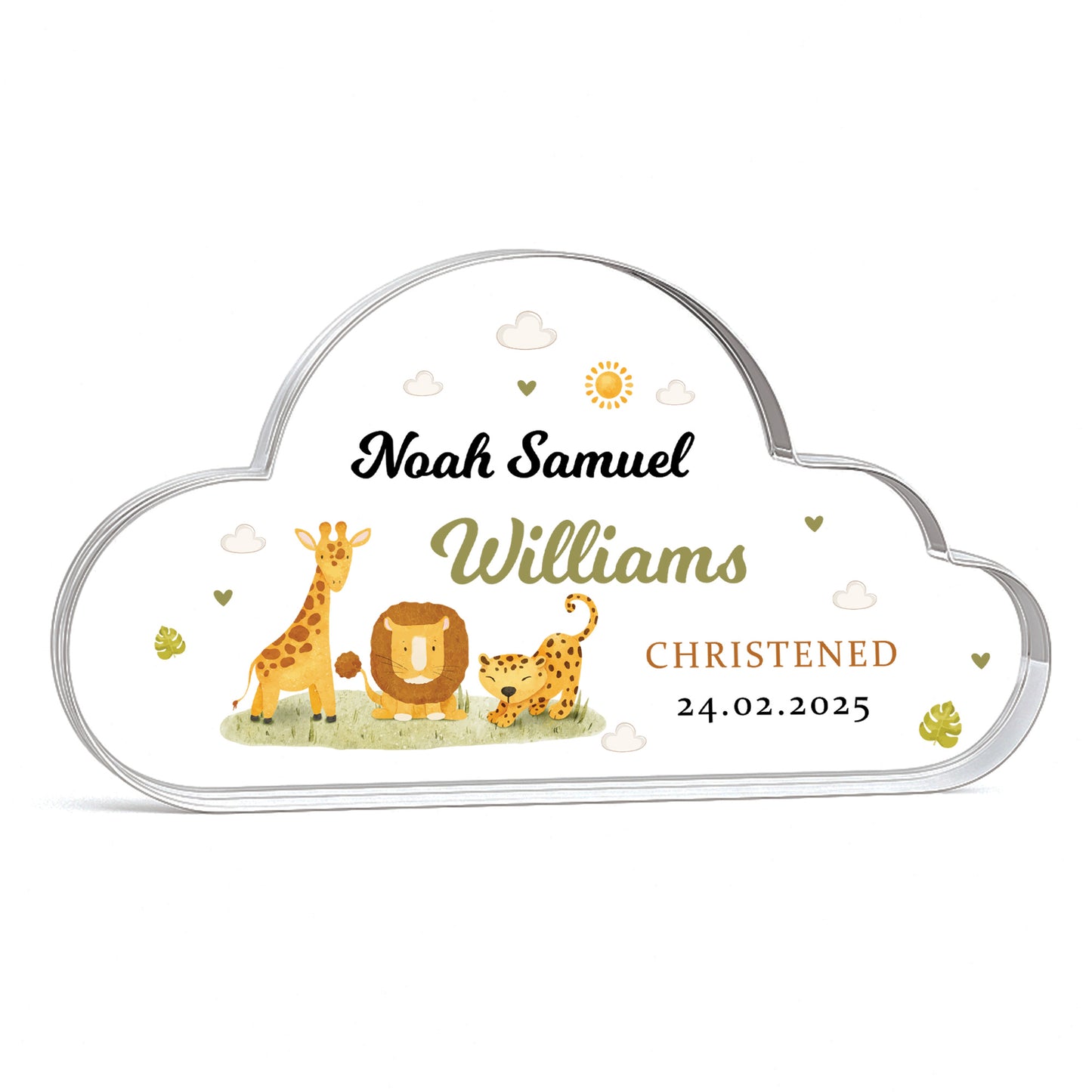 Christening Gift For Baby Boy Cloud Plaque Personalised