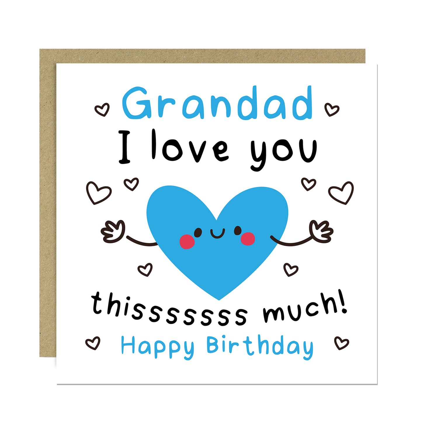 Birthday Card For Grandad With Envelope Happy Birthday Cards