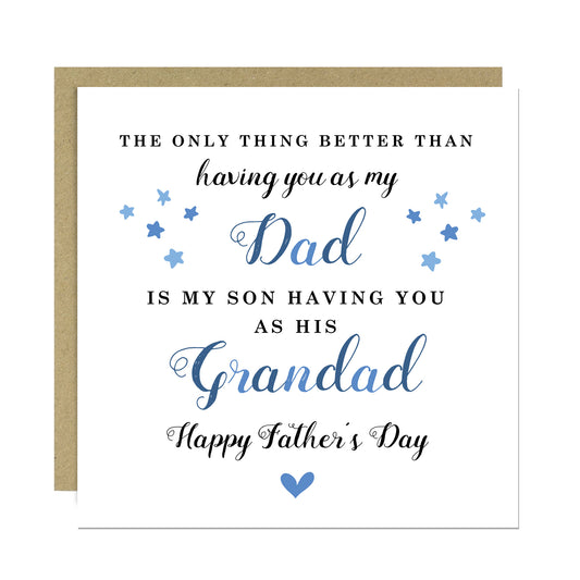 Fathers Day Card For Dad and Grandad Happy Father's Day Card