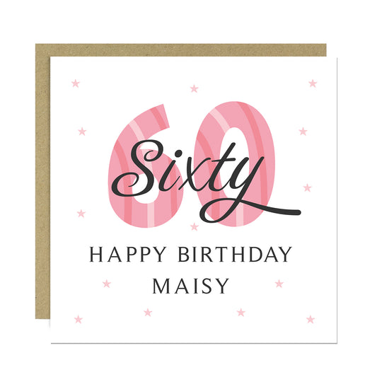 Personalised 60th Birthday Cards For Women Mum Auntie Nan