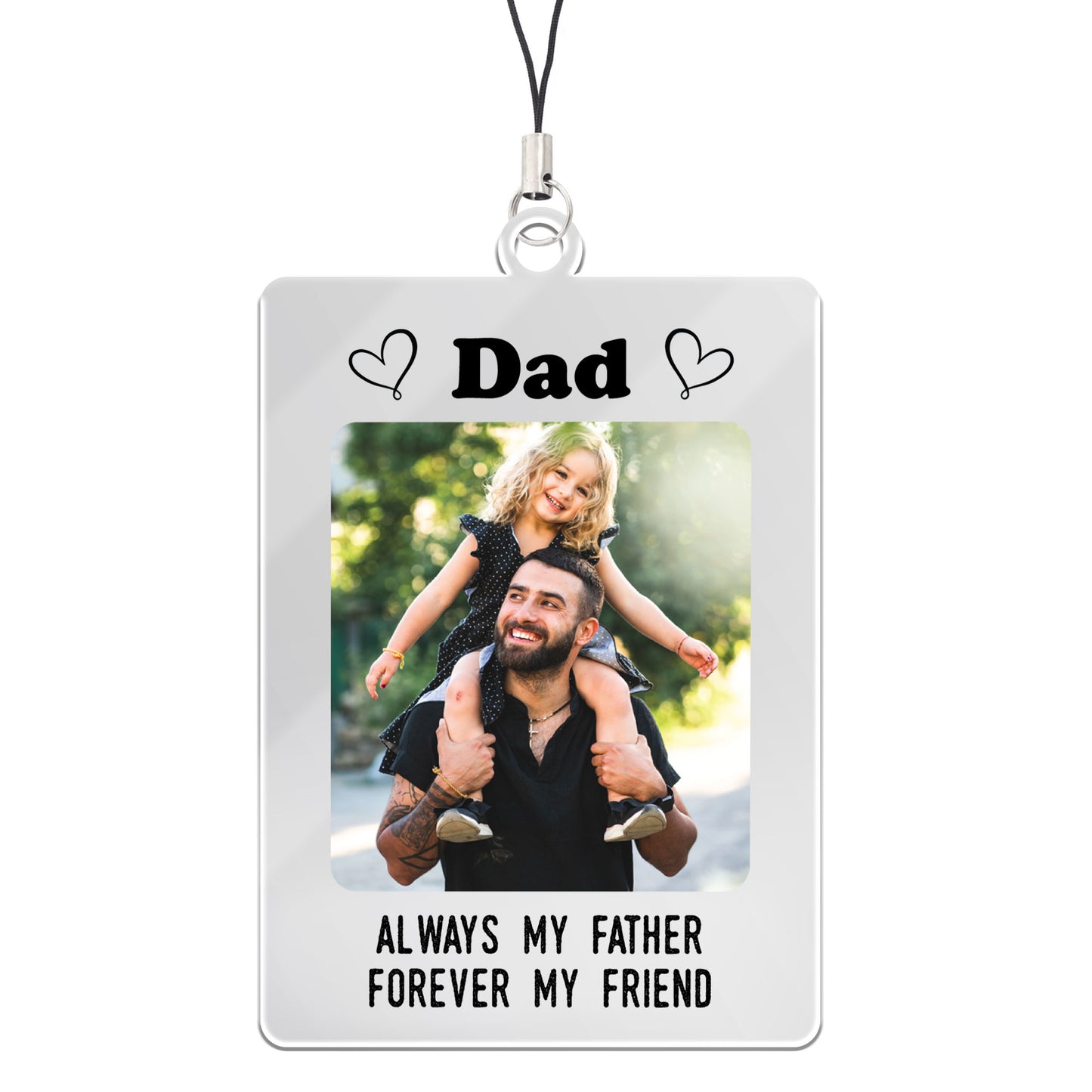 Personalised Dad Keyring Photo Gift Dad Keychain Birthday Gifts