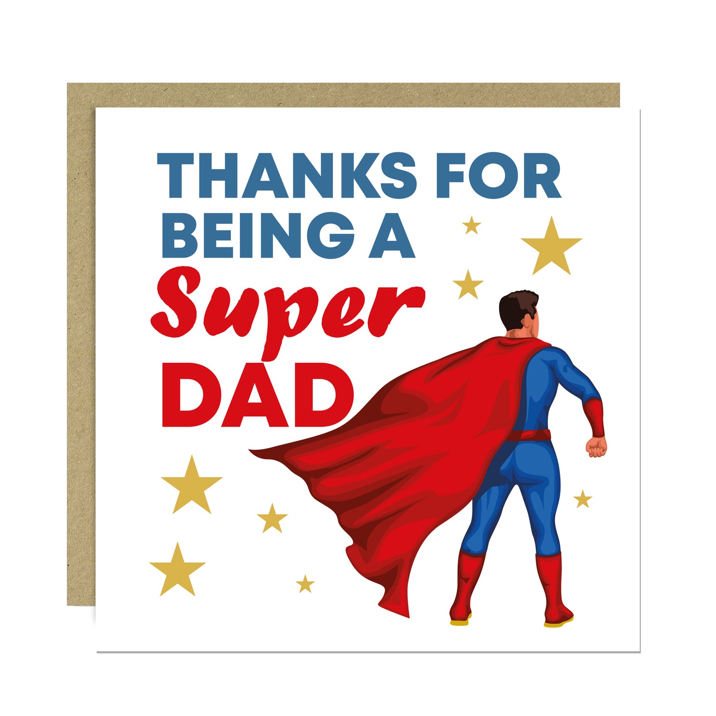 Super Dad Thank You Card For Fathers Day Birthday 145 x 145mm
