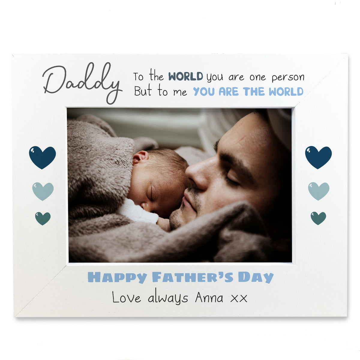 Cute Father's Day Gifts For Daddy Personalised 7x5 White Frame