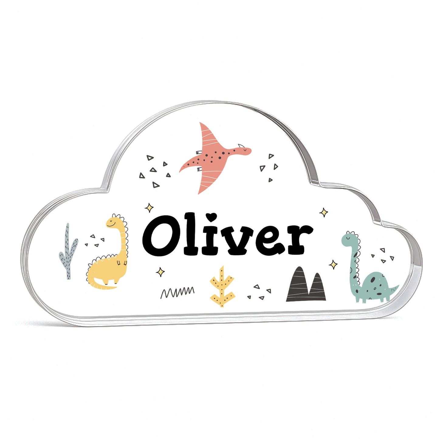 Dinosaur Acrylic Plaque Custom Name Nursery Decor Dinosaur Gift