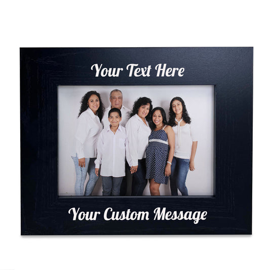 Personalised Black Wooden Photo Frame Custom Any Text