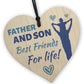 Father and Son Wooden Heart Gifts Father's Day Birthday Gifts