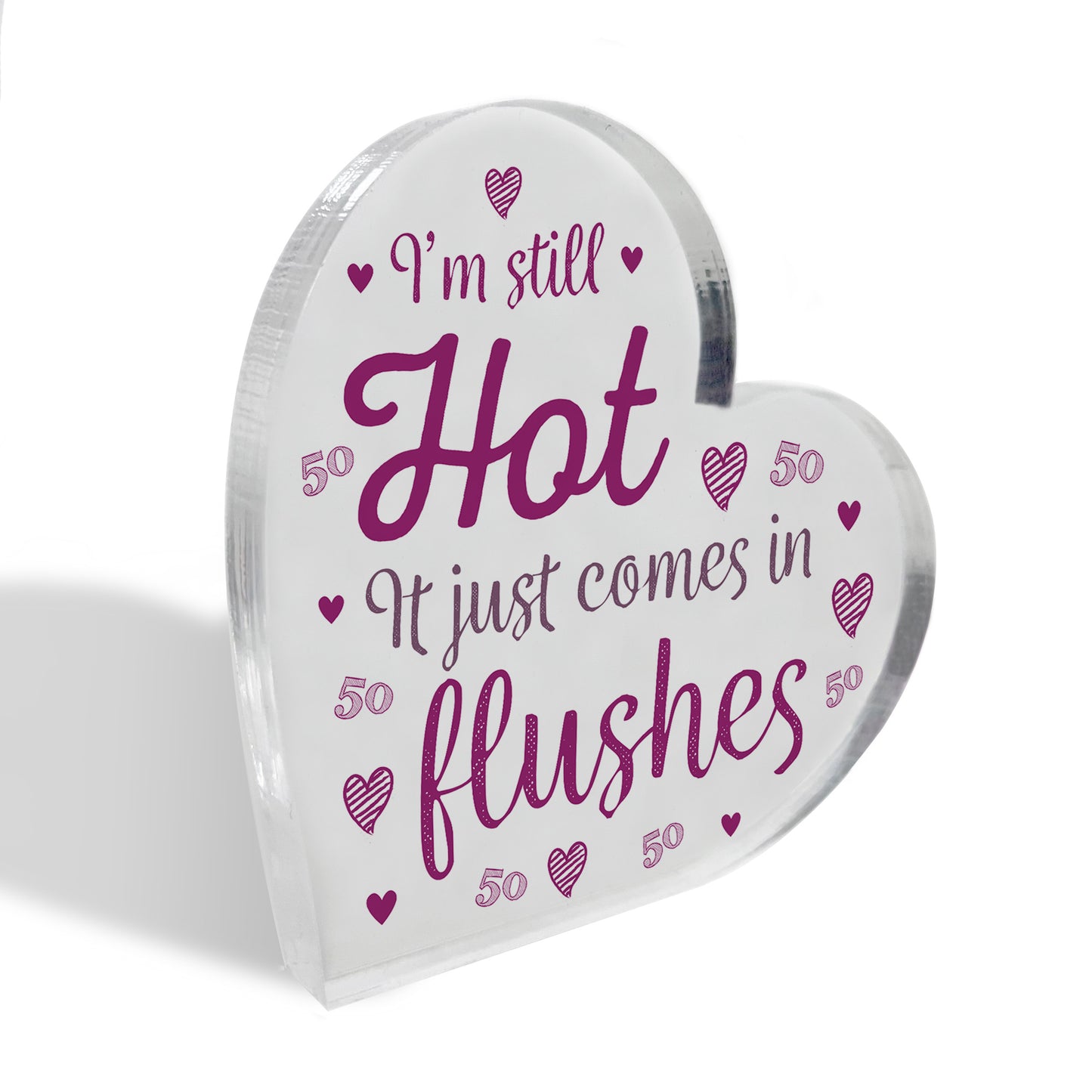 Funny 50th Birthday Gifts For Women Fifty Gift Acrylic Heart