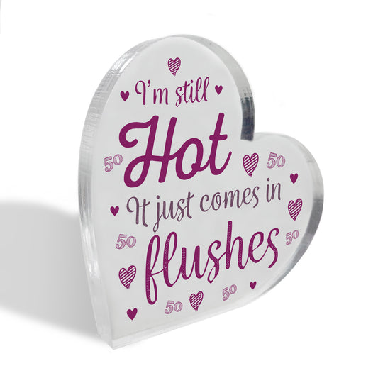 Funny 50th Birthday Gifts For Women Fifty Gift Acrylic Heart
