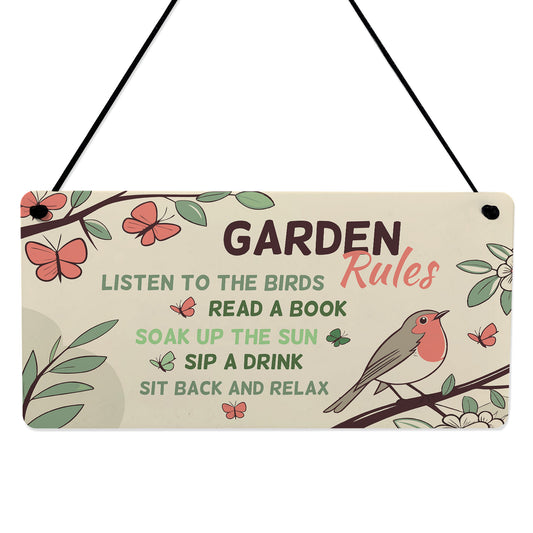 Perfect Garden Sign For Outside Hanging Garden Rules Sign
