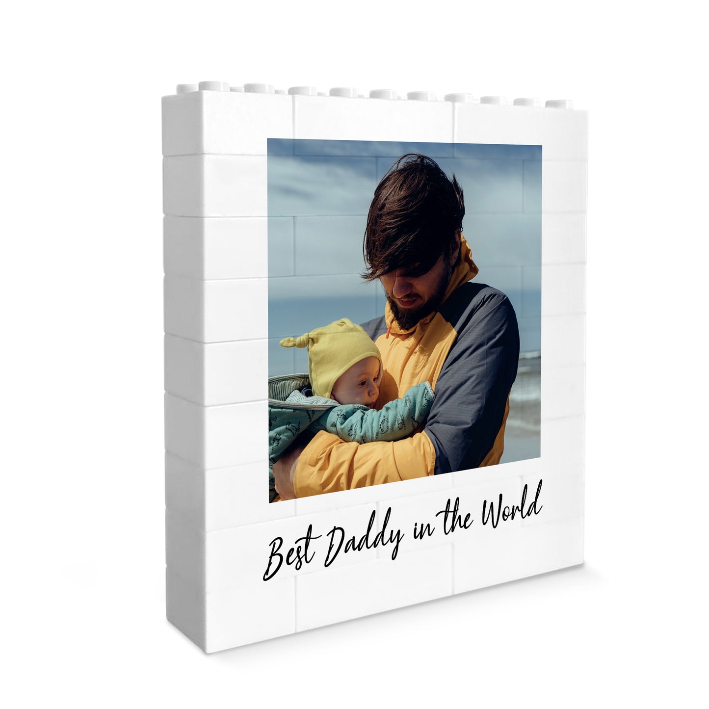 Personalised Best Daddy Brick Photo Block Gift for Daddy