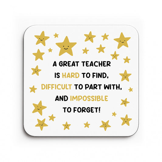 Gift For Teacher Great Teacher Coaster Teacher Appreciation Gift