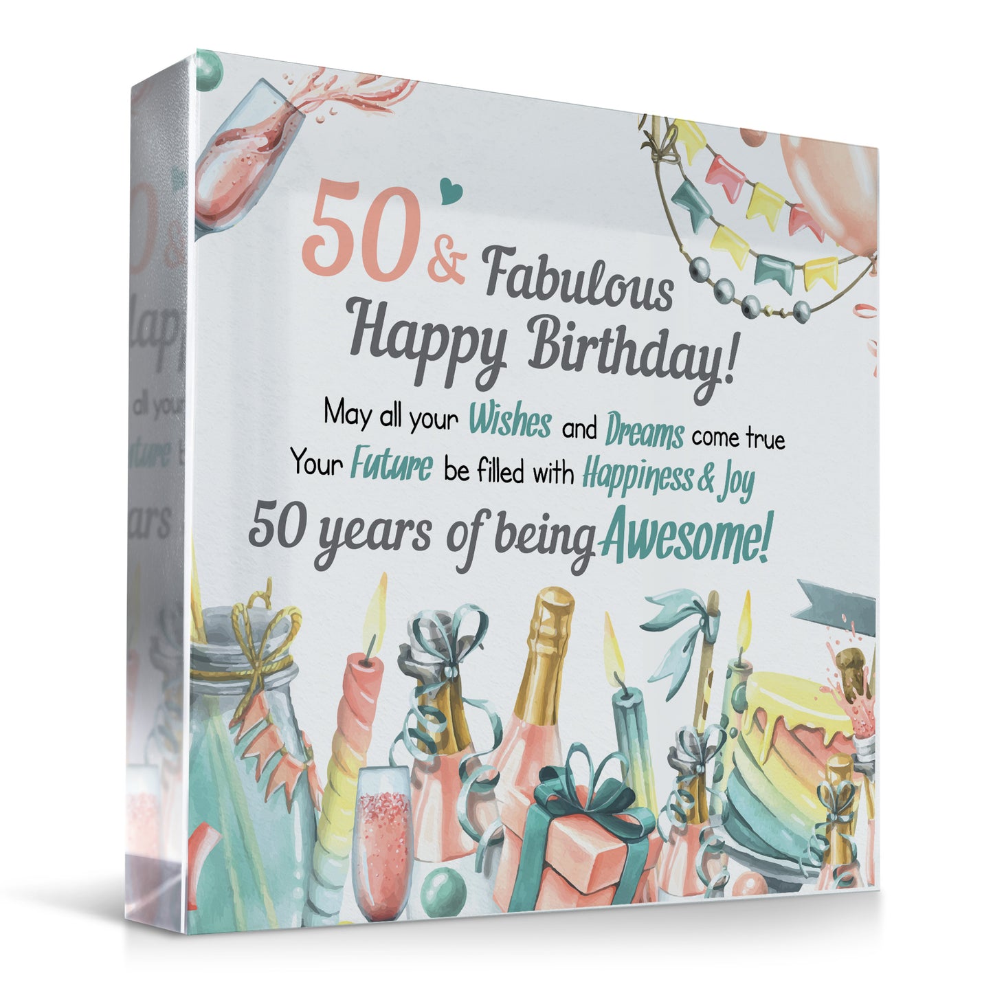 50th Birthday Acrylic Plaque 50th Birthday Gifts for Women
