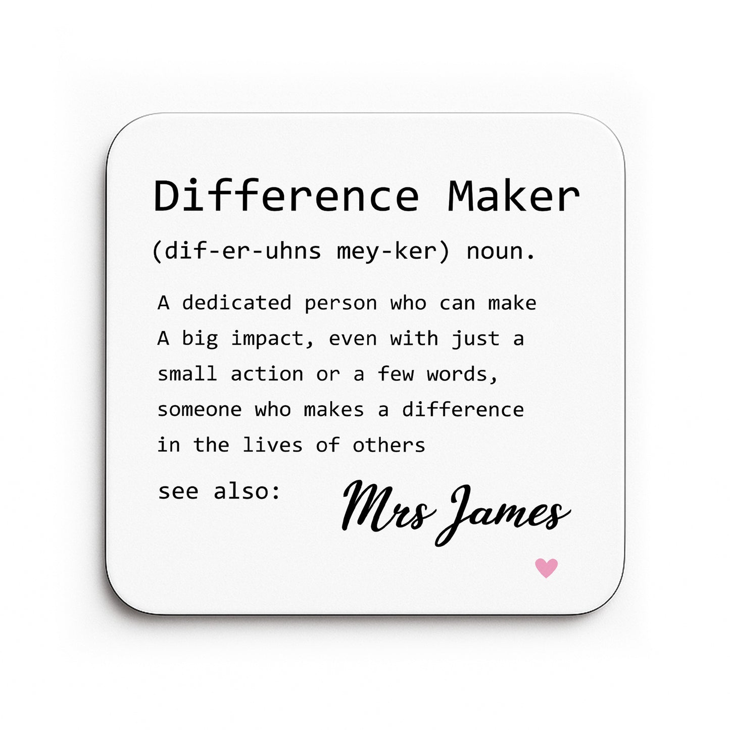 Gift For Teacher Personalised Coaster For Teacher Appreciation